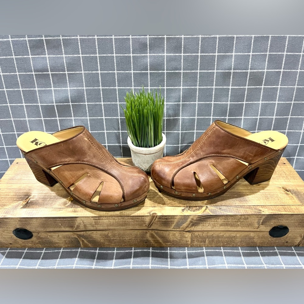 Korks by Kork-Ease Neneh Brown Leather Clogs Size 8 New Never Worn